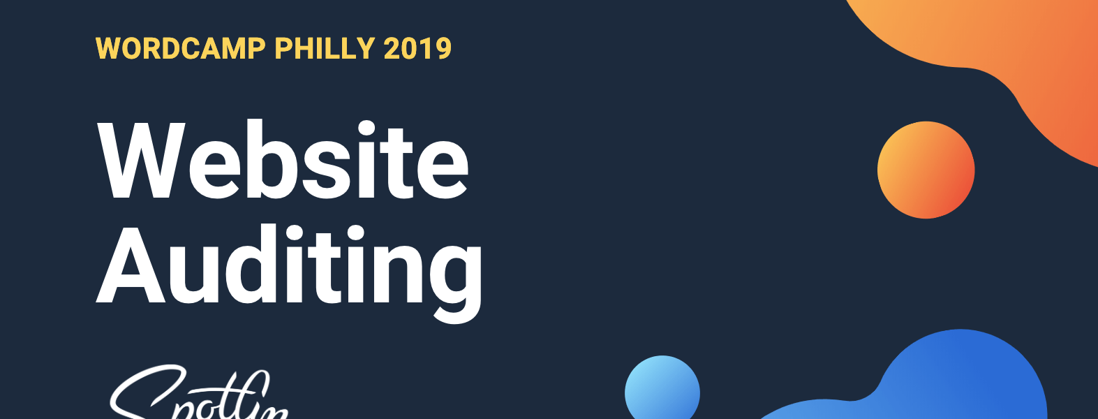 Website auditing process presentation title slide